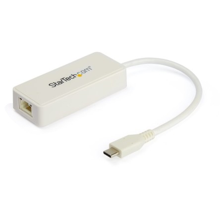 Adaptador de Red Ethernet USB-C con Puerto USB A - Adaptador de Red NIC Ethernet RJ45 USB Tipo C USB 3.0/USB 3.1 Blanco - Adapta