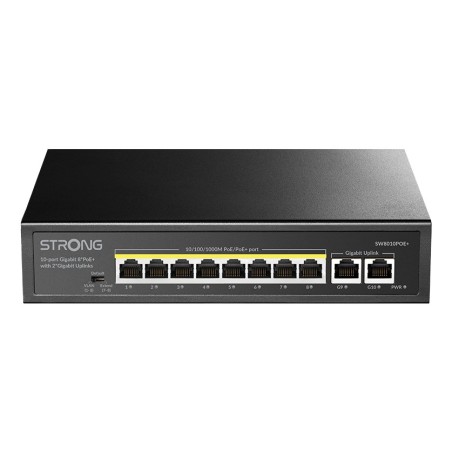 SW8010POE+ switch Gigabit Ethernet (10/100/1000) Energa sobre Ethernet (PoE) Escritorio Negro