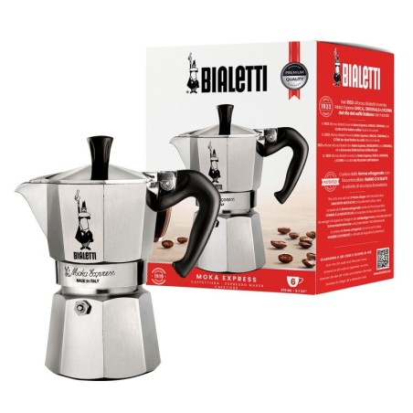 Moka Express Cafetera italiana 0 3 L Aluminio  Negro