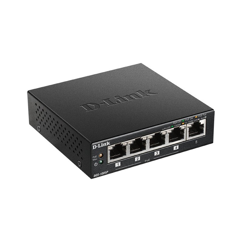 DGS-1005P No administrado L2 Gigabit Ethernet (10/100/1000) Energa sobre Ethernet (PoE) Negro