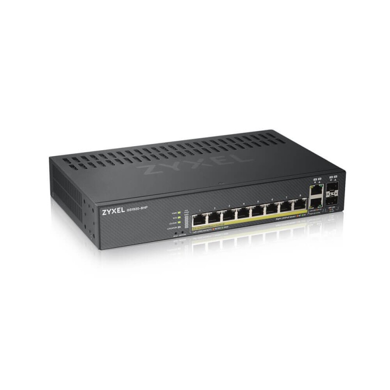GS1920-8HPV2 Gestionado Gigabit Ethernet (10/100/1000) Energa sobre Ethernet (PoE) Negro