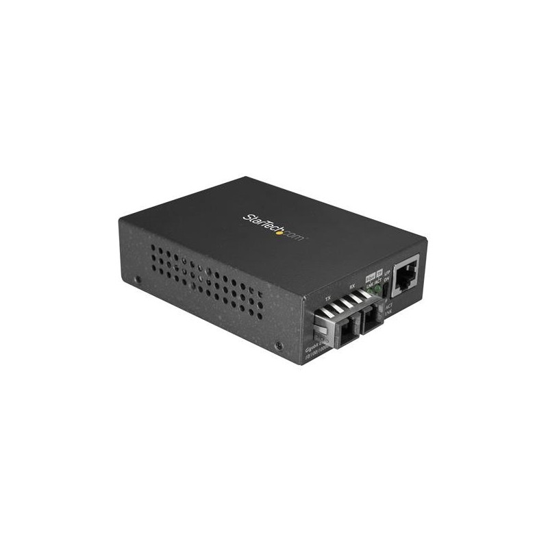 Conversor de Medios de Fibra SC Monomodo Para Redes 10/100/1000Mbps - Gigabit Ethernet a Fibra SC - 1310nm  10km - TAA