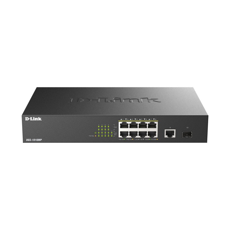 DGS-1010MP/E switch No administrado L2 Gigabit Ethernet (10/100/1000) Energa sobre Ethernet (PoE) 1U Negro