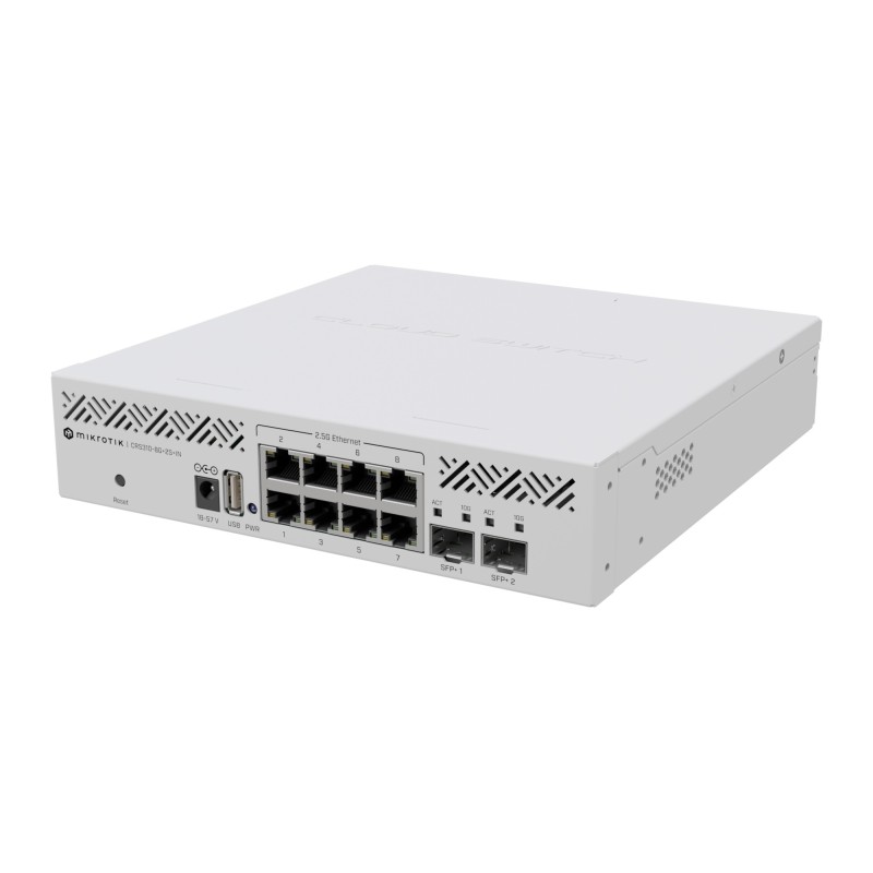 CRS310-8G+2S+IN: L3 Smart Switch Gestionado 2.5G Ethernet (100/1000/2500) 1U Blanco