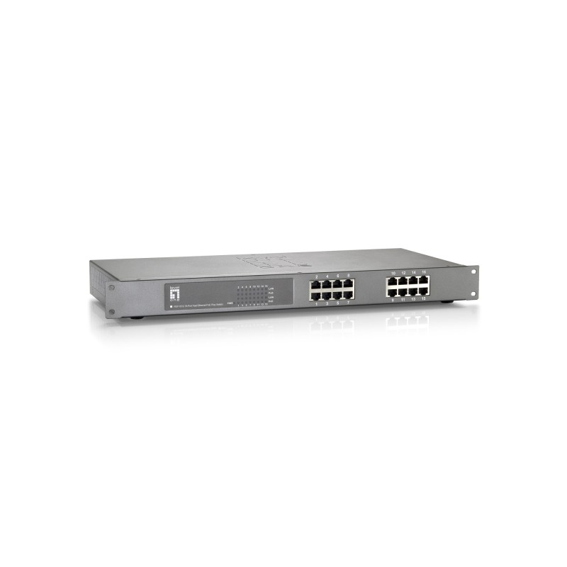 Switch Fast Ethernet PoE de 16 puertos  480W  802.3at PoE+