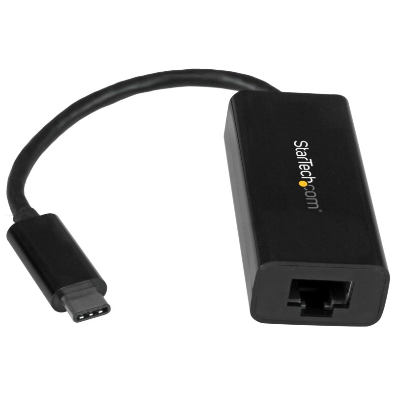 Adaptador de Red Ethernet Gigabit USB-C - Negro - Compatible con Thunderbolt 3 - Adaptador Externo USB Tipo C a Ethernet RJ45 - 