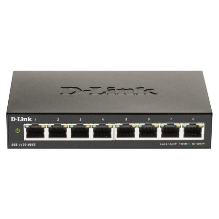 DGS-1100-08V2 Gestionado L2 Gigabit Ethernet (10/100/1000) Negro
