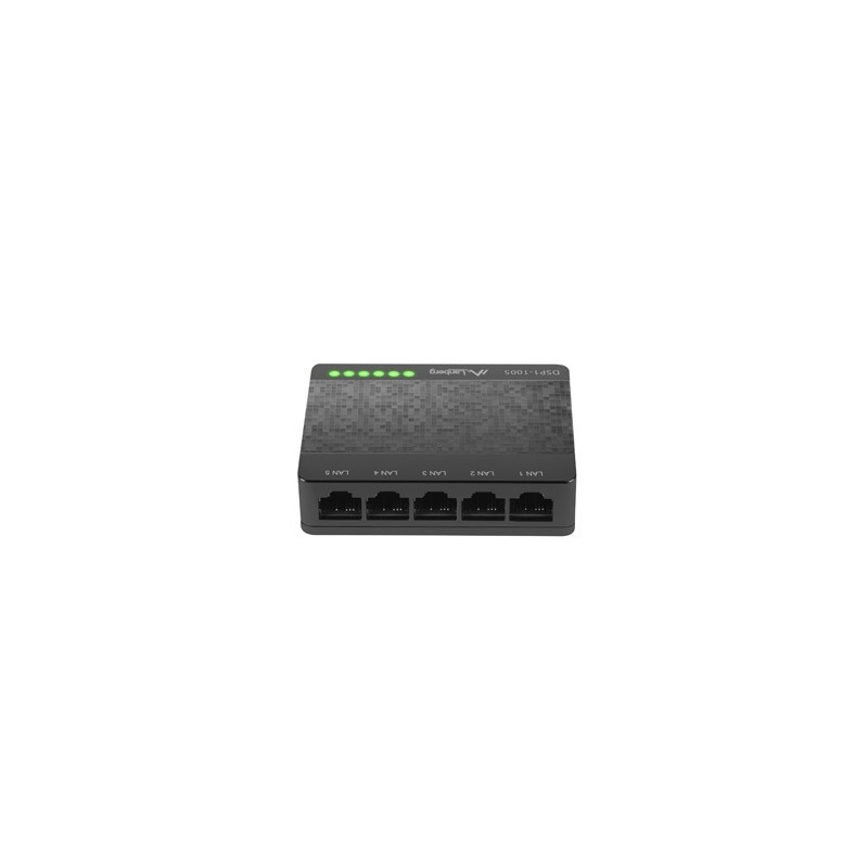 DSP1-1005 switch No administrado Gigabit Ethernet (10/100/1000) Negro  Gris