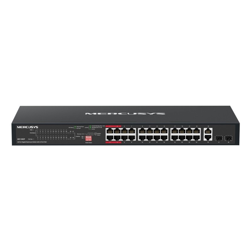 MS128GP switch Gigabit Ethernet (10/100/1000) Energa sobre Ethernet (PoE) 1U Negro