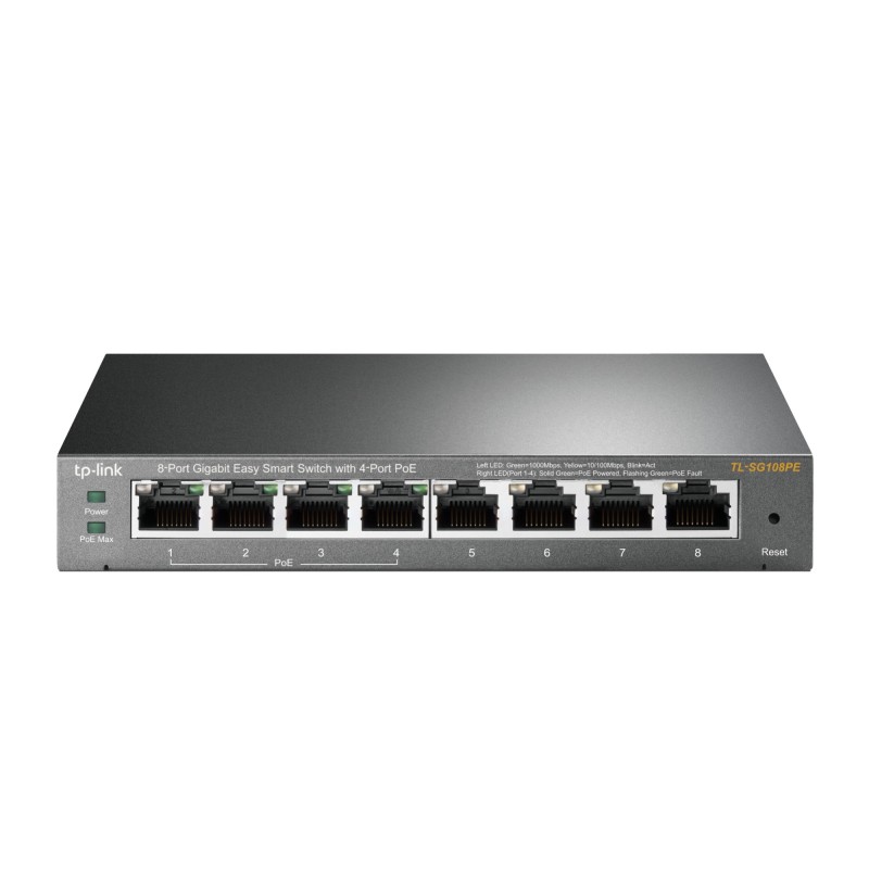 TL-SG108PE Gestionado L2 Gigabit Ethernet (10/100/1000) Energa sobre Ethernet (PoE) Negro