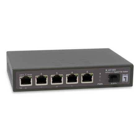 GEP-0625 switch No administrado 2.5G Ethernet (100/1000/2500) Energa sobre Ethernet (PoE) Negro