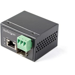 Conversor de Medios Ethernet Industrial PoE+ de Fibra a Ethernet de 30W - Convertidor SFP a RJ45 de Fibra IP30 (IMC1GSFP30W)