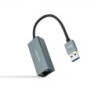 Conversor USB 3.0 a Ethernet Gigabit 10/100/1000 Mbps  Aluminio  Gris  15 cm