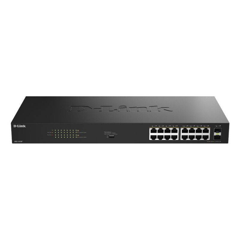 DGS-1018P No administrado Gigabit Ethernet (10/100/1000) Energa sobre Ethernet (PoE) Negro