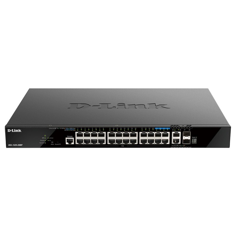 DGS-1520-28MP switch Gestionado L3 Gigabit Ethernet (10/100/1000) Energa sobre Ethernet (PoE) 1U Negro