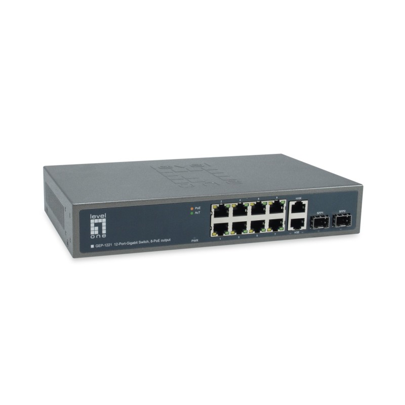 GEP-1221 switch No administrado Gigabit Ethernet (10/100/1000) Energa sobre Ethernet (PoE) Negro