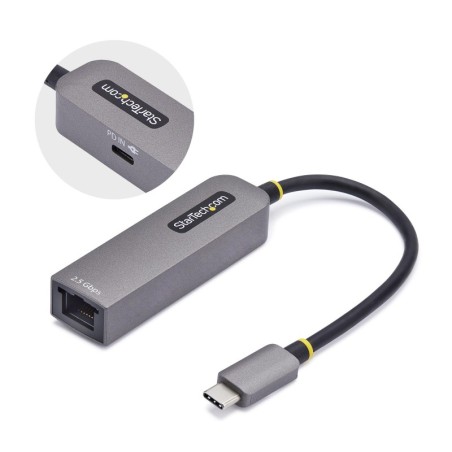 Adaptador de Red USB Tipo C a Ethernet - Adaptador de Red Externo USB-C a RJ45 2 5/1Gb - NBASE-T - USB 3.1 - Entrega de Alimenta