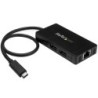 Concentrador USB 3.0 de 3 Puertos con USB-C y Ethernet Gigabit - 5Gbps - Con Adaptador de Alimentacin