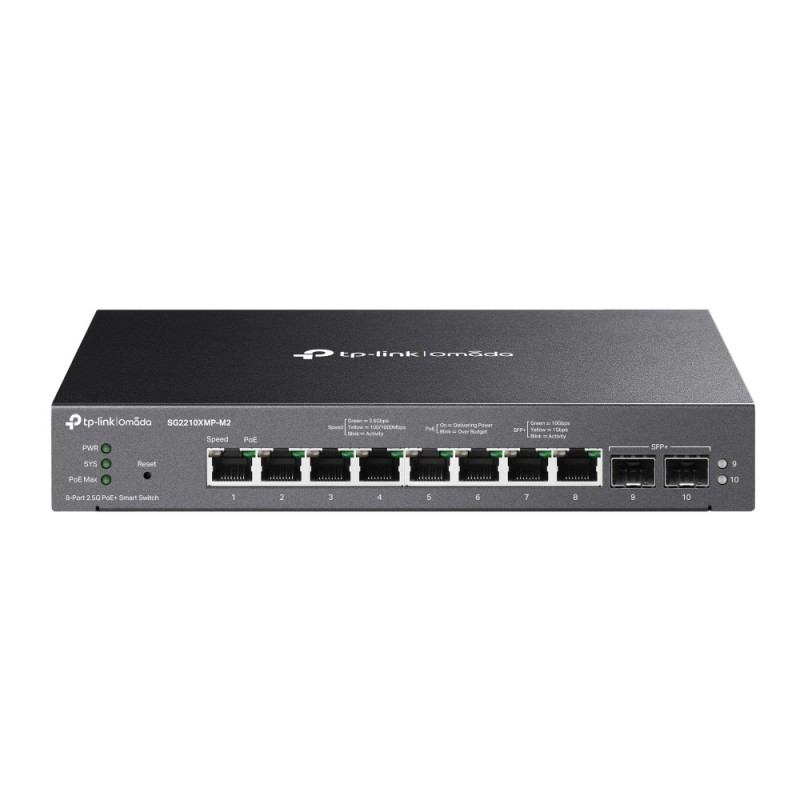 Omada SG2210XMP-M2 switch Gestionado L2/L2+ 2.5G Ethernet (100/1000/2500) Energa sobre Ethernet (PoE) Montaje en pared/escritori