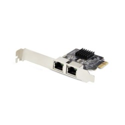 Tarjeta de Red PCI Express de 2 Puertos Gigabit - Adaptador Ethernet PCIe RJ45 - 10/100/1000Mbps - Tarjeta LAN - 2x Realtek RTL8