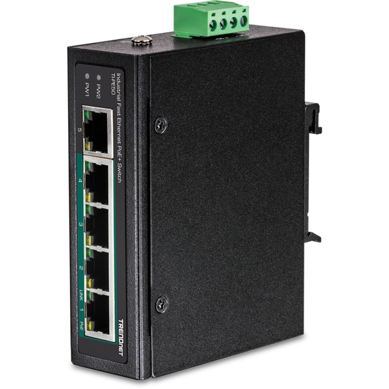TI-PE50 switch No administrado Fast Ethernet (10/100) Energa sobre Ethernet (PoE) Negro