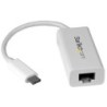 Adaptador de Red Ethernet Gigabit USB-C - Blanco - Compatible con Puertos Thunderbolt 3 - Windows y Mac - Adaptador de Red LAN E