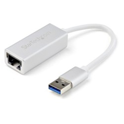 Adaptador de Red Ethernet Gigabit USB 3.0 - Plateado - Con Diseo Estilizado de Aluminio para MacBook  Chromebook or Tablet - Sop