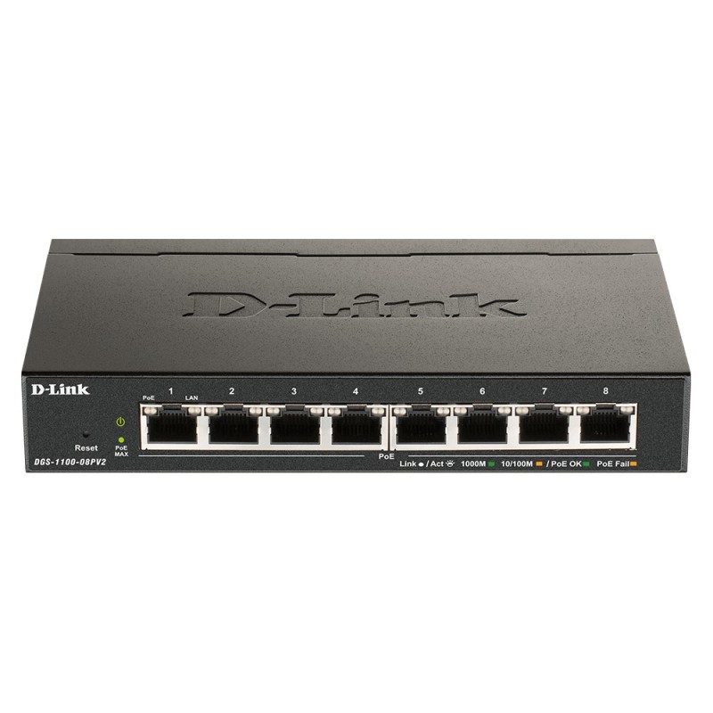 DGS-1100-08PV2 Gestionado L2/L3 Gigabit Ethernet (10/100/1000) Energa sobre Ethernet (PoE) Negro