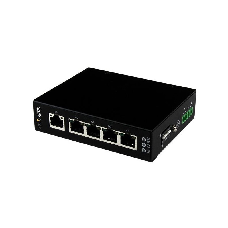 Switch Conmutador Industrial Ethernet Gigabit No Gestionado de 5 Puertos RJ45 de Montaje en Pared o Carril DIN