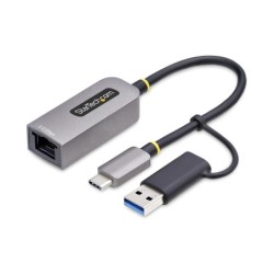 Adaptador de Red Ethernet USB Tipo C a RJ45 - Adaptador de Red USB-C con Conversor USB-A - NBASE-T - USB 3.1 - Compatible con Th