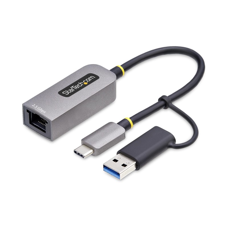 Adaptador de Red Ethernet USB Tipo C a RJ45 - Adaptador de Red USB-C con Conversor USB-A - NBASE-T - USB 3.1 - Compatible con Th