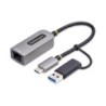 Adaptador de Red Ethernet USB Tipo C a RJ45 - Adaptador de Red USB-C con Conversor USB-A - NBASE-T - USB 3.1 - Compatible con Th