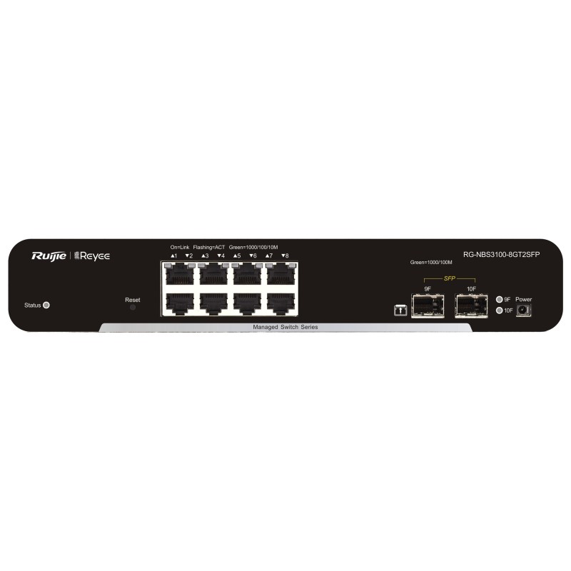 RG-NBS3100-8GT2SFP switch Gestionado L2 Gigabit Ethernet (10/100/1000) Negro