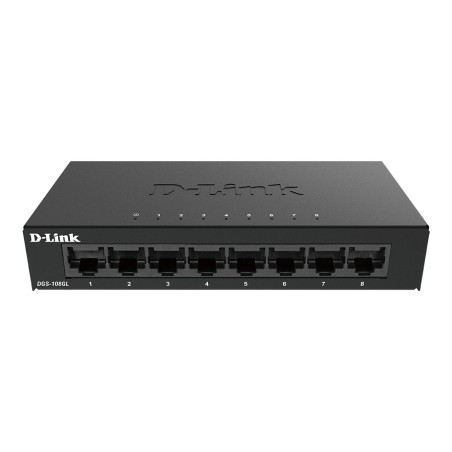 DGS-108GL No administrado Gigabit Ethernet (10/100/1000) Escritorio Negro