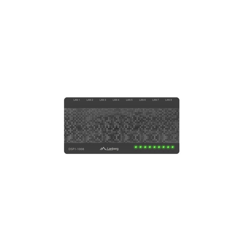 DSP1-1008 switch No administrado Gigabit Ethernet (10/100/1000) Negro  Gris