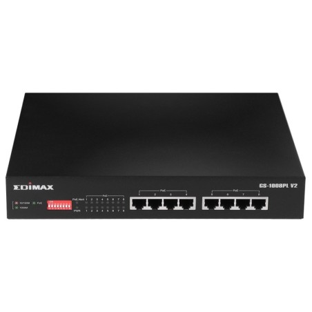 GS-1008PL V2 switch Gestionado L2 Gigabit Ethernet (10/100/1000) Energa sobre Ethernet (PoE) 1U Negro