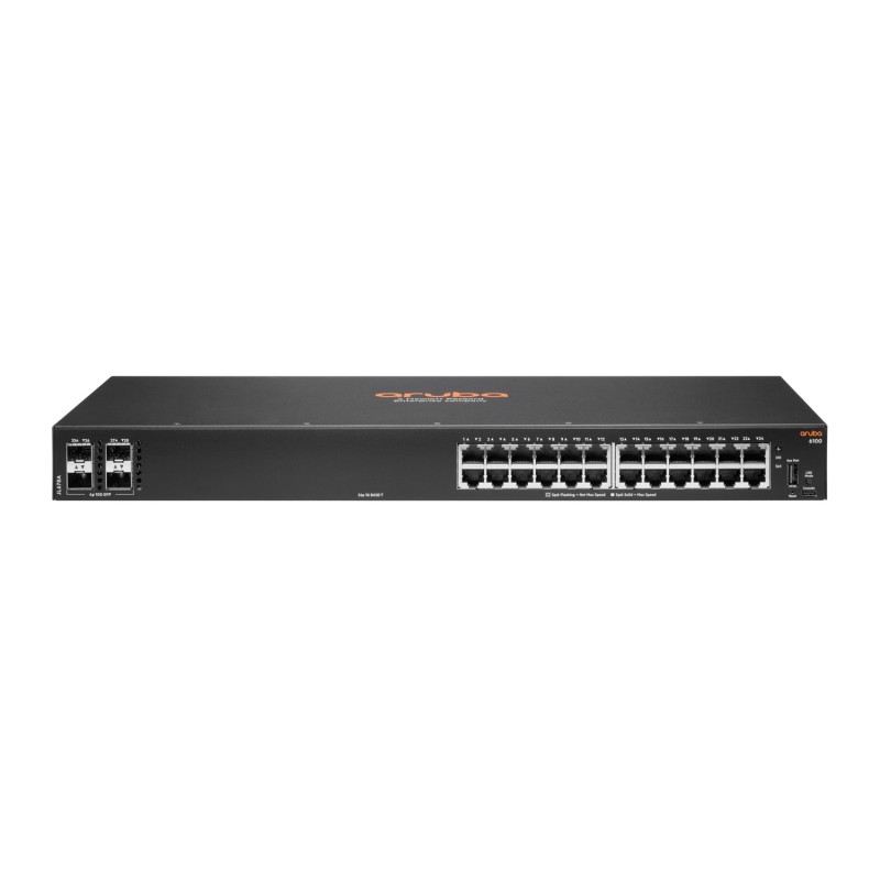 Aruba Networking 6100 24G 4SFP+ Gestionado L3 Gigabit Ethernet (10/100/1000) 1U Negro