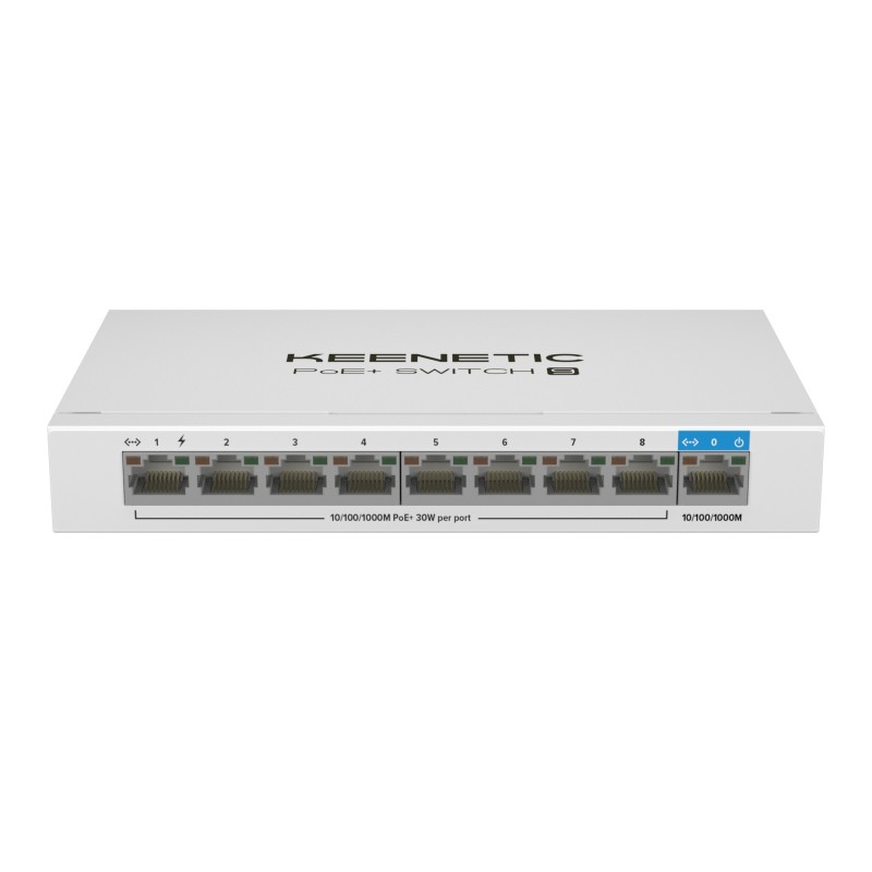 PoE+ Switch 9 (KN-4710) Switch Gigabit de 9 puertos con 8 puertos PoE+ y asignacin de energa de 120 W