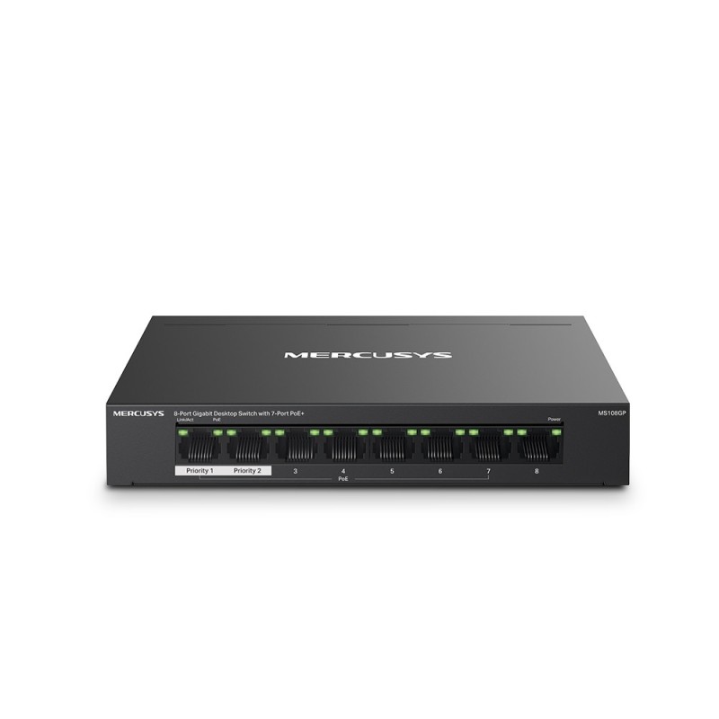 MS108GP switch Gestionado Gigabit Ethernet (10/100/1000) Energa sobre Ethernet (PoE) Negro