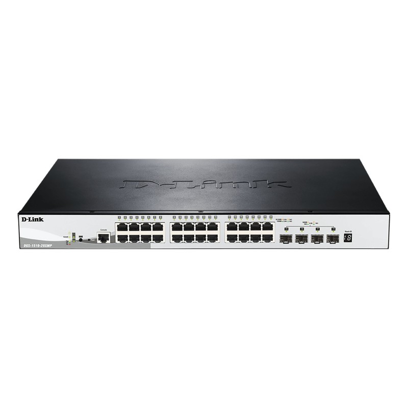 DGS-1510-28XMP switch Gestionado L2/L3 Gigabit Ethernet (10/100/1000) Energa sobre Ethernet (PoE) Negro  Gris