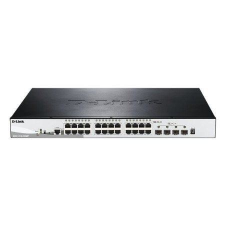 DGS-1510-28XMP switch Gestionado L2/L3 Gigabit Ethernet (10/100/1000) Energa sobre Ethernet (PoE) Negro  Gris
