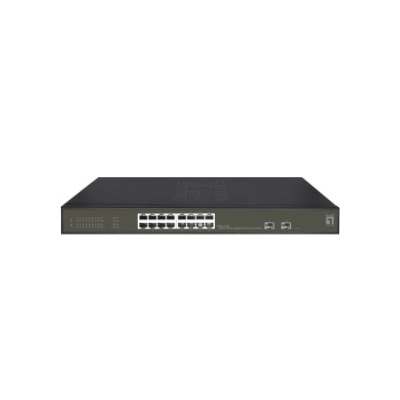 GES-2118P switch Gestionado L2 Gigabit Ethernet (10/100/1000) Energa sobre Ethernet (PoE) Negro