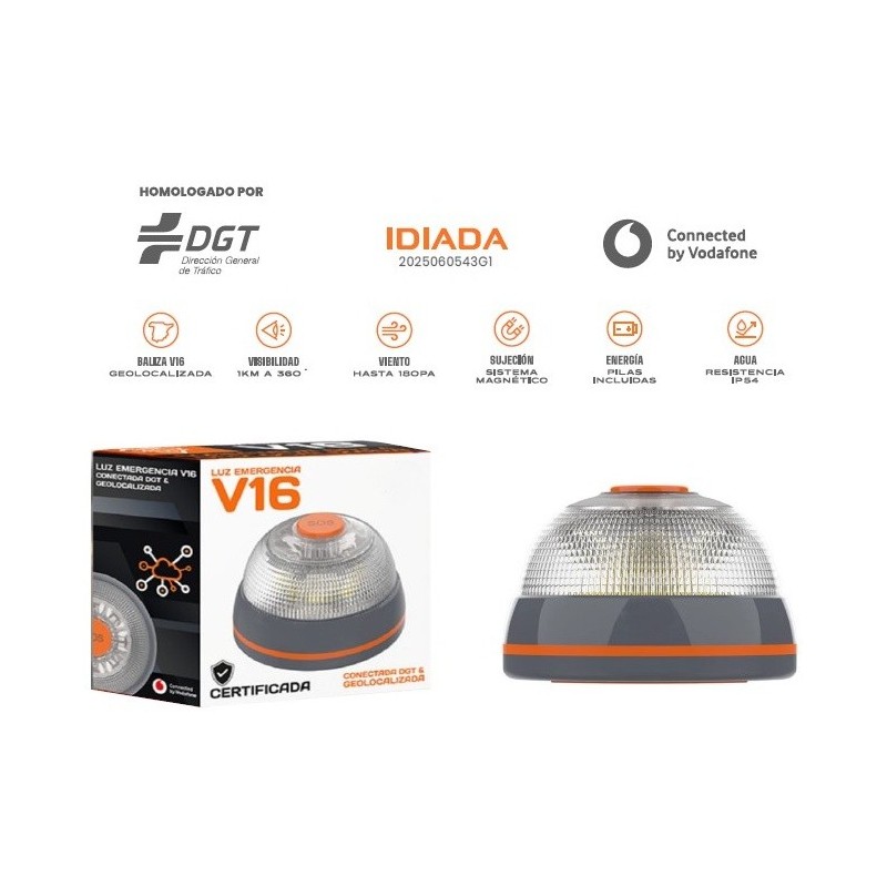 Baliza de Emergencia V16 Geolocalizable Conectada DGT 3.0