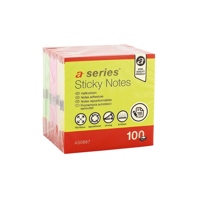 BLOC NOTAS A-SERIES 75X75 NEON AS0887
