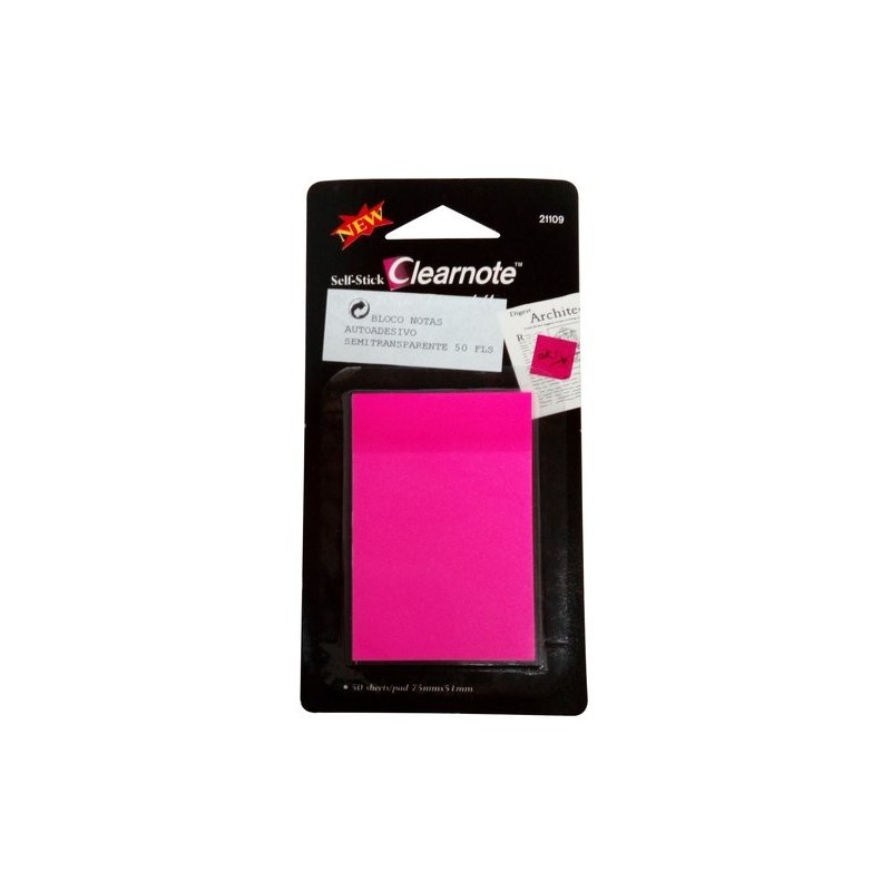TACO NOTAS ADH. NEON 75X51ROSA 50HOJAS B