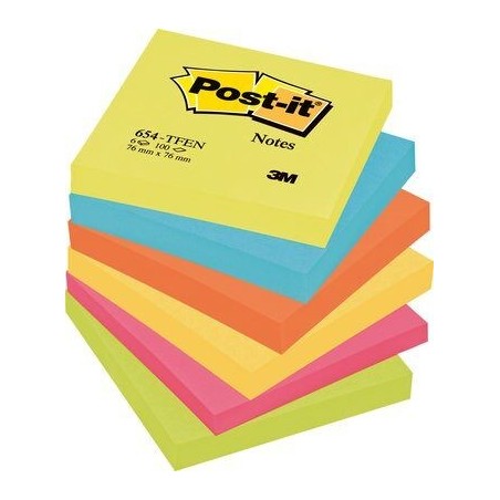 FT510283540 nota autoadhesiva Plaza Azul  Verde  Naranja  Rosa  Amarillo 100 hojas Autoadhesivo