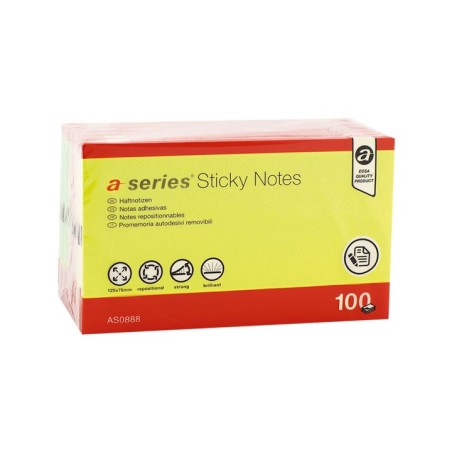 BLOC NOTAS A-SERIES STICKY 75X125 NEON AS0888