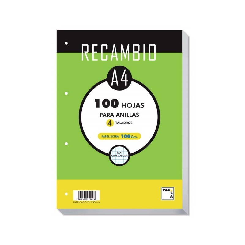Recambio A4 100 Hojas