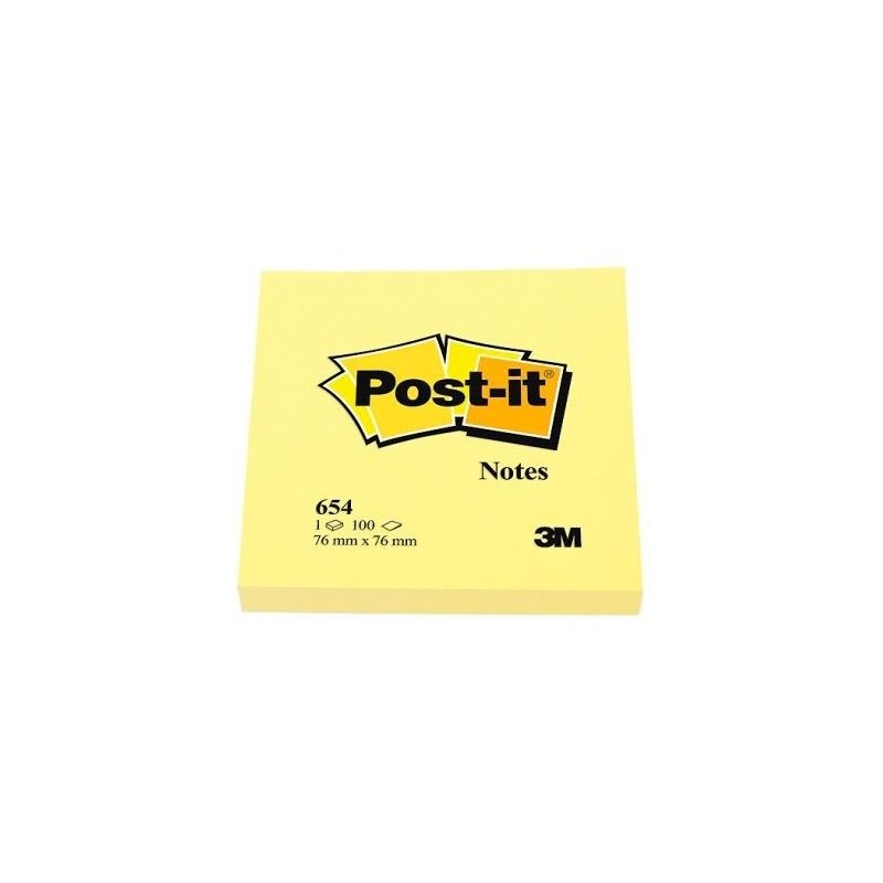 POST-IT BLOCS NOTAS 654 CANARY YELLOW 76X76 PACK 12 + 12 -24U-