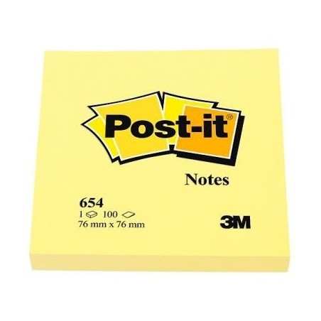 POST-IT BLOCS NOTAS 654 CANARY YELLOW 76X76 PACK 12 + 12 -24U-